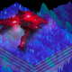 “Artistic rendering of the new super resolution microscopy technology. Animal cells (red) are mounted on a slide coated with the multilayer hyperbolic metamaterial. Nanoscale structured light (blue) is generated by the metamaterial and then illuminates the animal cells.”